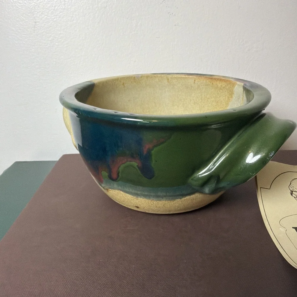 Ayers Pottery Stoneware Bread Baker USA Multicolor Glaze Sourdough Baking Needs